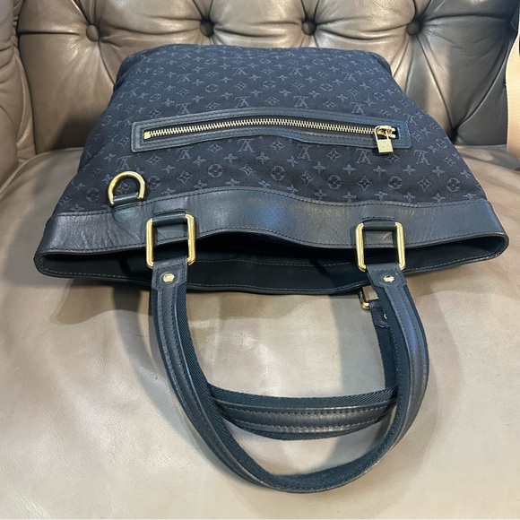 Louis Vuitton Josephine GM Navy Blue Denim Mini Lin Handbag Tote Bag LV - Picture 6 of 12